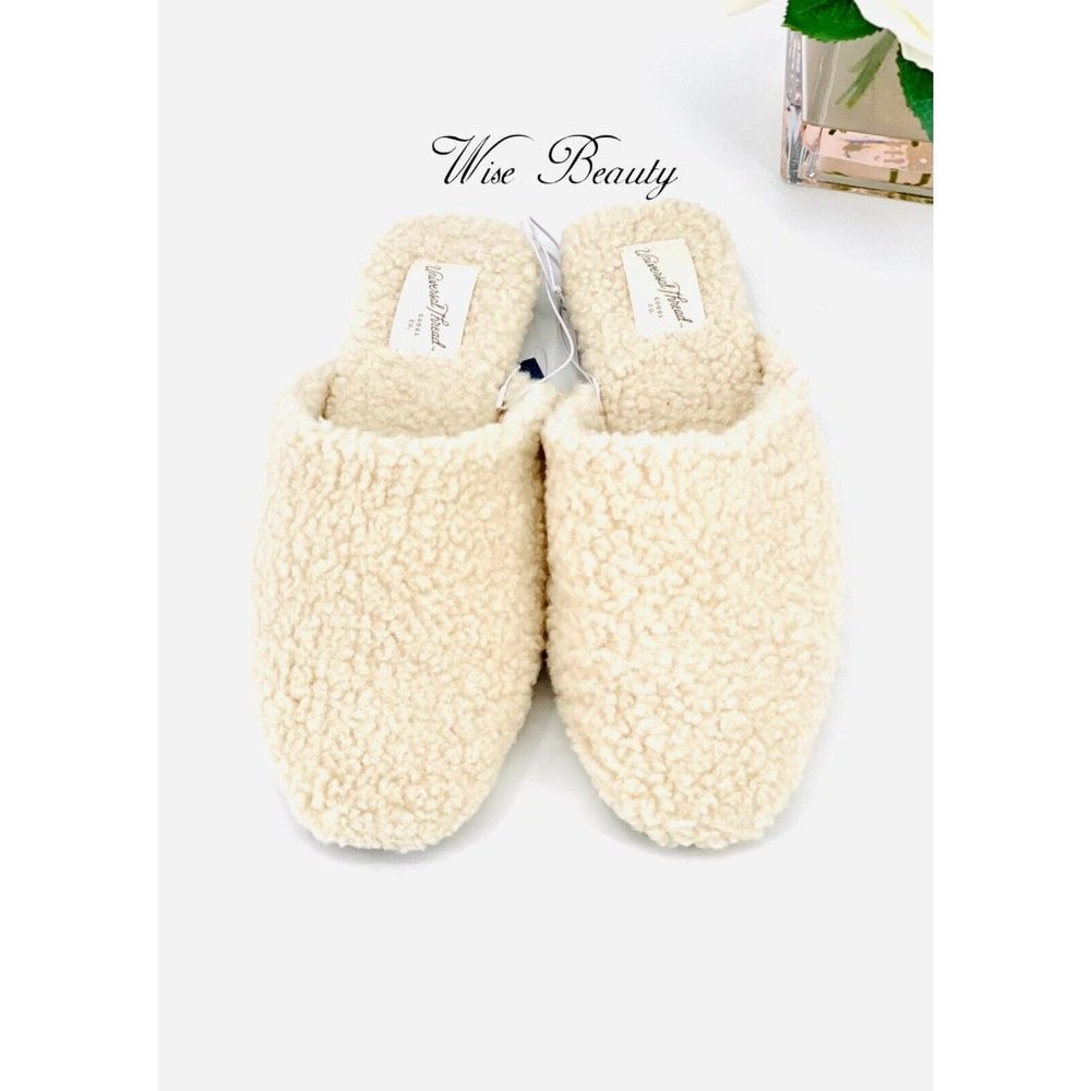 NEW Womens Margot Sherpa Mule Sz 9.5 Slip-On Cream Memory Foam Universal Thread - Picture 5 of 9